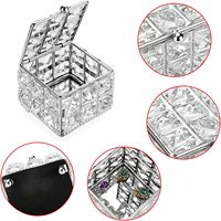 Métal de qualité supérieure avec Kit de maquillage en cristal boîte de rangement filles femmes boîte à bijoux maison collier boucle d'oreille boîte à souvenirs