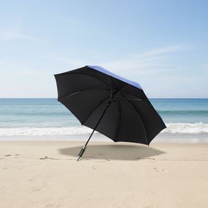 Parapluie de golf automatique anti-UV de haute qualité, personnalisé, noir, avec revêtement noir pour la pluie et le soleil - Product Image 3