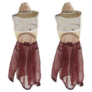 Nouvelle combinaison anti-abeilles Pomelo, veste de protection pour apiculteur, combinaison avec voile et chapeau, tissu en nylon respirant, rouge - Product Image 1