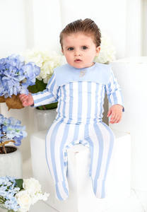 OEM Barboteuse pour bébé nouveau-né Pyjama en coton à rayures avec manches longues et col <span class=keywords><strong>marin</strong></span> Vêtements grenouillère pour bébés garçons filles 0-3 mois - Product Image 3