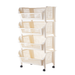 Monr <span class=keywords><strong>2025</strong></span> Thiết Kế Mới Nhựa Hình Chữ Nhật Hộ Gia Đình Stackable Lưu Trữ Giỏ Với Bánh Xe Đồ Lặt Vặt Tổ Chức Nhà Bếp Lưu Trữ Kệ - Product Image 5