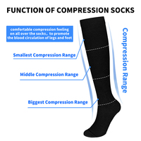 Logo personnalisé 20-30 Mmhg bambou hommes unisexe bas athlétique sport course chaussettes de compression