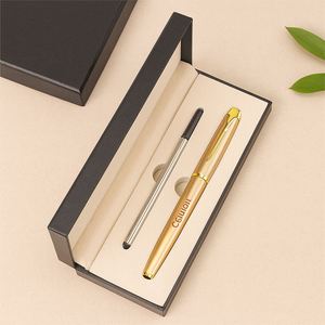 Classic Business Metal Writing <b>Pen</b> Set <b>Refillable</b> Core Gold Details Eco-Friendly for Office Events Conferences Client Gifting - Product Image 6
