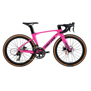 Vélo de route pour enfants en fibre de carbone léger de 24 pouces avec <span class=keywords><strong>22</strong></span> vitesses, pédale ordinaire, frein à disque, roues 700C, léger 8,5 kg - Product Image 1