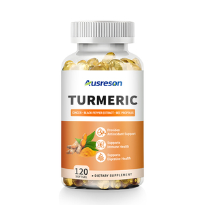Complément Alimentaire en <span class=keywords><strong>Gélules</strong></span> d'Extrait de Racine de <span class=keywords><strong>Curcuma</strong></span> Biologique Ausreson, Marque Privée, <span class=keywords><strong>Gélules</strong></span> de Curcumine de <span class=keywords><strong>Curcuma</strong></span> à 95% avec Poivre Noir - Product Image 1