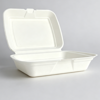 Boîte à lunch jetable en bagasse de 16 pouces avec couvercle, récipient alimentaire en canne à sucre biodégradable et micro-ondable pour restaurant et pique-nique