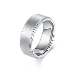 New Best-selling Tungsten Steel Ring With Silver Classic Tungsten Steel Customization