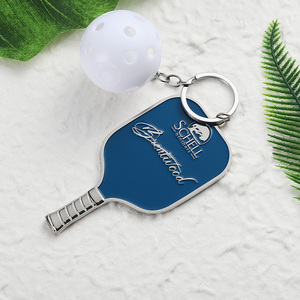 Llaveros Personalizados OEM/ODM de Aleación de Zinc Esmaltados con Forma de Pala de Pickleball, Llavero Metálico con Bola de Plástico, Regalo para Jugadores de Pickleball, para Llaves de Bolsa - Product Image 4