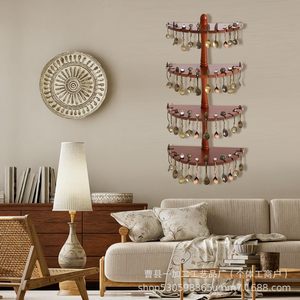Wooden Four Tier Spoon Display Rack <b>Desktop</b> Kitchen Storage <b>Shelf</b> for Tableware - Product Image 2