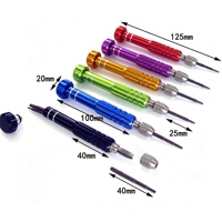 Embouts de tournevis portables non magnétiques 5-en-1, kit de réparation multifonctionnel pour téléphones portables, usinés par CNC industriel