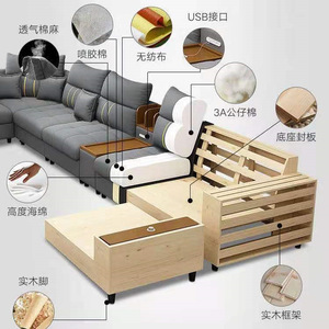 Combinación de Sofá de Lujo Ligero para Sala de Estar de Tela Tecnológica, Combinación de Muebles de Sofá Moderno y Cómodo para Ocio con Mesa de Centro - Product Image 3