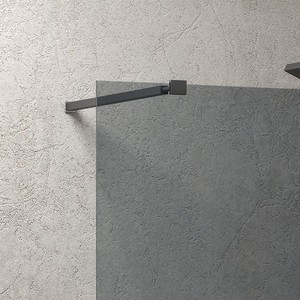 Kamalu KW-100BF Profilo Doccia Fisso Senza Telaio 70 cm, 8mm Nero Opaco Fumé Anticalcare, Rettangolare Dritto per Uso in Palestra - Product Image 3