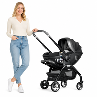 Poussette pliable en alliage d'aluminium Kidilo, idéale pour les voyages, 3 en 1, poussette combinée avec siège auto pour bébé