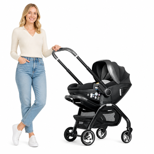 Kidilo Cochecito de Bebé Plegable 3 en 1 de Aleación de Aluminio, Ideal para Viajes, con Asiento de Auto, para Bebés de 0 a 6 <span class=keywords><strong>Meses</strong></span>, Capacidad de Carga de 15 kg - Product Image 1