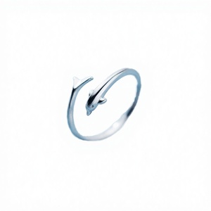 Bague de Fiançailles et de Mariage pour Femme en Argent Sterling 925, Forme de Petit Dauphin, Bijoux Fins, Vente en Gros, Tendance Romantique 2026, Plaqué Rhodium - Product Image 3
