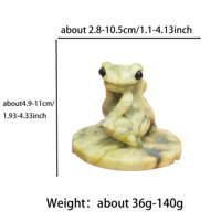 Vente en gros de figurines d'animaux en jade Xiuyan naturel sculpté, grenouille, pour la décoration et les cadeaux