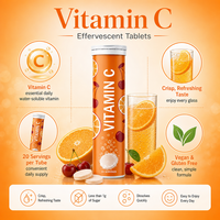 Servicio OEM, Tabletas Efervescentes Disolubles de Vitamina C Natural para Adultos, 20 Porciones, Absorción Rápida, Refuerzo Inmunológico