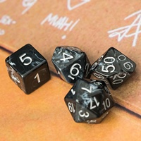 Pour Udixi Logo personnalisé RPG Donjons et Dragons Set Dés polyédriques en soie blanche brossée noire