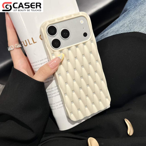 Coque de téléphone anti-chute et antichoc en tricot torsadé ajouré, couleur unie, style estival frais, pour <span class=keywords><strong>iPhone</strong></span> 13-18 Pro Max - Product Image 5