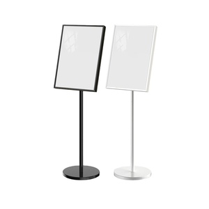 Présentoir double face MERIS pour supermarché, support léger avec cadre métallique et angle réglable pour publicité intérieure/extérieure - Product Image 1