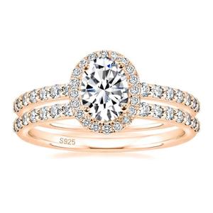 Anillo de Compromiso de Plata de Ley 925 con Diamante Moissanita, Diamante Cultivado en Laboratorio, Joyería Nupcial para Boda - Product Image 1