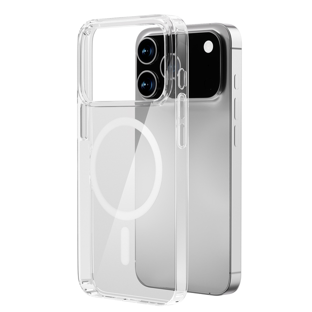 OEM Custom Logo Shockproof Transparent Anti Fall TPU+PC Magnetic Attraction Phone Case Cover for iPhone 15 16 17 Pro Max Air