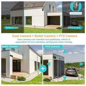 Caméra IP de sécurité V380 à double objectif, carte SIM, CCTV étanche pour l'extérieur, détection humaine, caméra réseau Ptz - Product Image 3