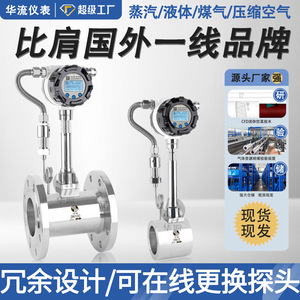 Hualiu Vortex Flow Meter Flange Type Gas Steam Liquid Temperature Pressure Compensated Stainless Steel 12-24VDC - Product Image 3