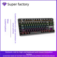 Teclado Mecánico FVQ301 de 87 Teclas, Conexión Triple, Interruptores Cian Intercambiables en Caliente, Retroiluminación RGB con Bloques de Color, Teclado Mecánico para Juegos