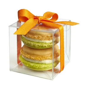 Trong Suốt Pha Lê Thực Phẩm An Toàn Rõ Ràng Nhựa Macaron Hộp Quà Tặng Ủng Hộ