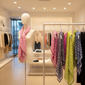 Foulard quadrato piccolo a forma di diamante 70x70 cm con stampa alla moda per donna e uomo - Product Image 2