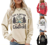 Sweat-shirt à col rond pour femme à manches longues, en stock en gros sur palette, prêt à l'emploi, pour la vente en gros, l'exportation et la commercialisation aux détaillants de vêtements.