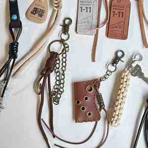 New Trendy Genuine Leather <b>Bag</b> Charm Fashion Pant Chain Keychain with Cute Plush Pendant Lanyard Eco-Friendly Women Accessories - Product Image 3