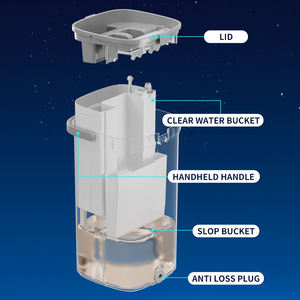 Mashhome 핸즈프리 극세사 바닥 청소 걸레 헤드 교체 습식 건식 플랫 스퀴즈 걸레 및 버킷 링거 세트 - Product Image 4