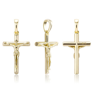 Großhandel Modeschmuck Silber vergoldet massiv Sterling Silber Punk Kruzifix Cross Charm Anhänger Halskette - Product Image 6