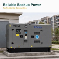 Fabricant de générateurs diesel à Guangzhou, 100 KVA, 110 KVA, 150 KVA, moteur Perkins 1104C-44TAG2, triphasé 400 V 50 Hz, groupe électrogène ATS AMF