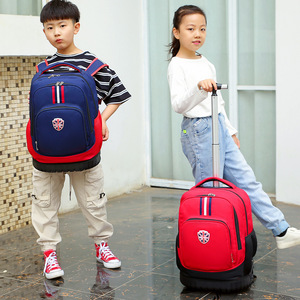 British Style Schoolbag 18 In 20-36L Trolley <b>Backpack</b> For Primary Students Unisex Lightweight With Multiple Pockets - Product Image 1