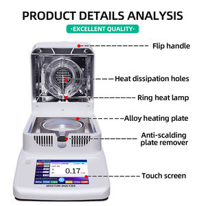 120g 0,001g Feuchtigkeitsmessgerät, Halogen-Tester für Getreide und Lebensmittel, Analysegerät für Labor, Feststoffe, Boden, Tabak, Holz, Tee - Product Image 3