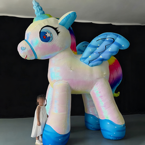 Mascotte de licorne irisée <span class=keywords><strong>gonflable</strong></span>, <span class=keywords><strong>ballon</strong></span> de dessin animé, décoration de scène, défilé publicitaire, sculptures gonflables - Product Image 2