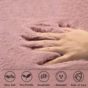 Tùy Chỉnh Mềm Fluffy Thảm Khu Vực Lớn Sang Trọng Mat Faux Fur Thảm Trang Trí Nội Thất Thỏ Xù Xù Lông Thảm Cho Phòng Khách & Phòng Ngủ - Product Image 2