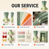 Peluche personnalisée en forme de ciboulette verte et rose avec nœud, idéale pour la décoration de supermarchés