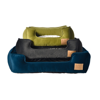 Lit pour animaux de compagnie de luxe en gros, ultra doux, en peluche, pour chiens et chats, nid douillet, canapé-lit rectangulaire pour animaux