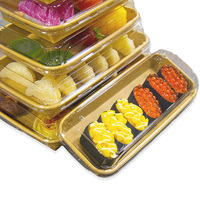 Récipient alimentaire jetable en papier kraft de qualité alimentaire recyclable plateau à sushi en papier pour restaurant