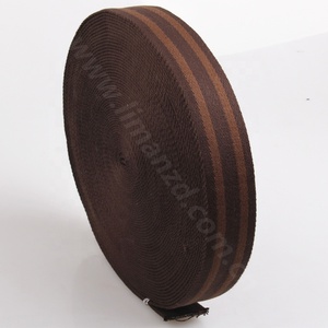 Sabuk Anyaman Katun Twill Musim Gugur/Dingin Lebar 38mm Cokelat Kastanye Bergaris Ramah Lingkungan untuk Tas, Mantel, Kerajinan DIY - Product Image 4