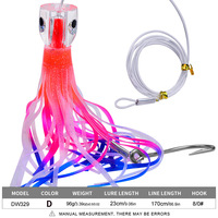 Leurre de pêche à la traîne de 9 pouces grandes jupes de pêche à la traîne en mer leurre bionique artificiel pieuvre calmar appât d'eau simulé