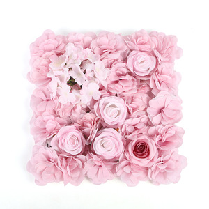 Mur floral artificiel 30x30cm, fleurs en soie plastique rectangulaires, accessoires de photographie de mariage, décoration intérieure, réutilisable - Product Image 4
