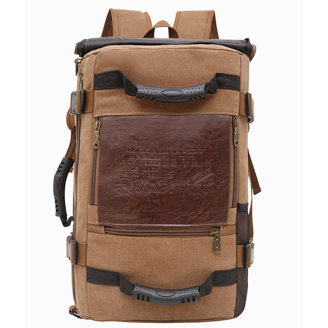 Large Vintage Travel Backpack with Convertible Shoulder Rucksack Fashionable Canvas Laptop Bag