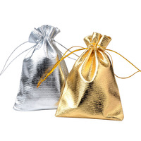 Pochette à Bijoux Réglable en Satin Argent et Or de Luxe, Textile d'Emballage de Cadeaux de Noël et de Mariage Personnalisés Sérigraphiés