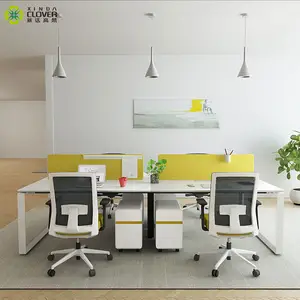 Foshan Furniture Manufacturer 2 4 6 8 Seater Sectional Cluster Workstation Desk For Office