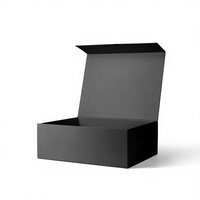 Boîte en carton pliable magnétique avec logo personnalisé, emballage cadeau magnétique noir